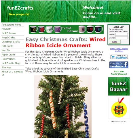 Wired Ribbon Icicle Ornament