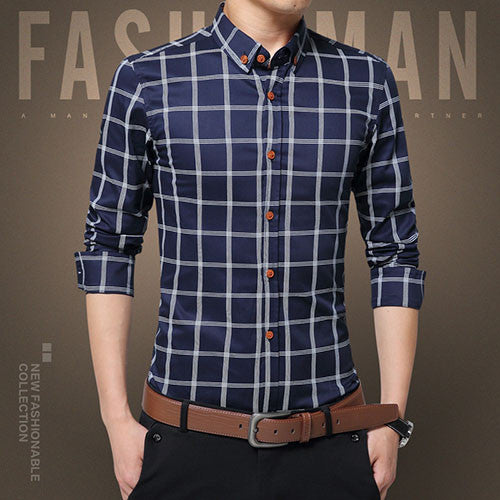 slim fit plaid shirt