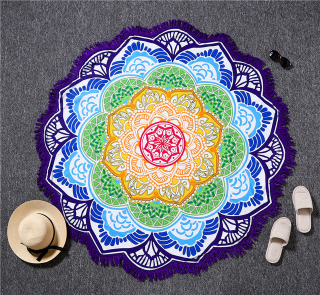 Mandala Indian Round Table Cloth Tapestry Boho Strand Werfen Yoga-Matte 80  D : : Home