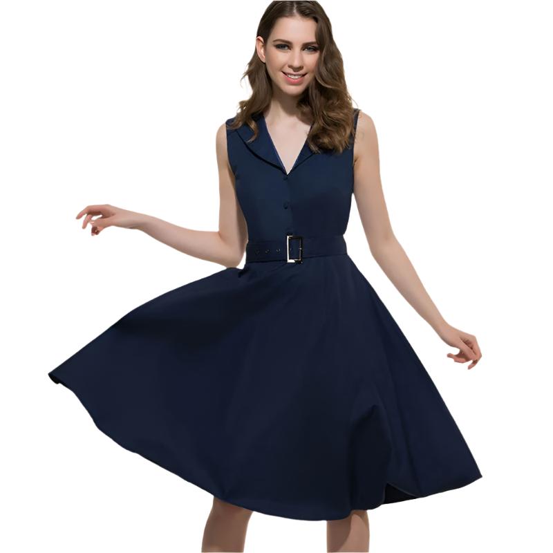 50s 60s Women Vintage Dresses Summer Elegant Dress Sleeveless Party Dr