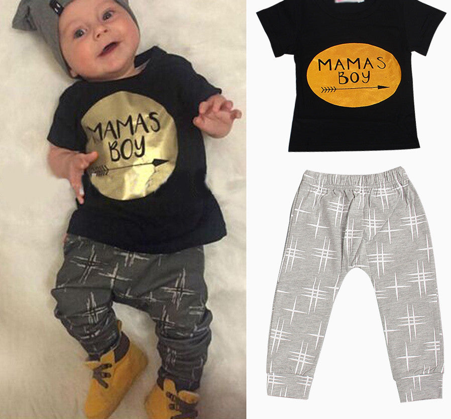 JDEFEG Modern Baby Boy Clothes Baby Print Girls Boys Fall Short