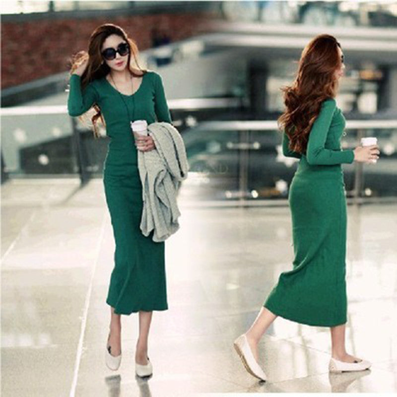 Fashion Women Jeans Dress Elegant Autumn Winter Long Sleeve Slim – Essish