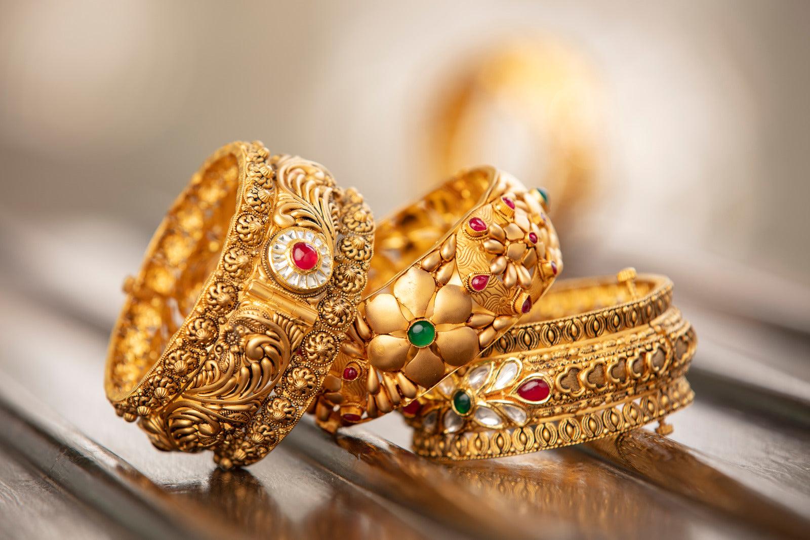 gold fancy bangles images