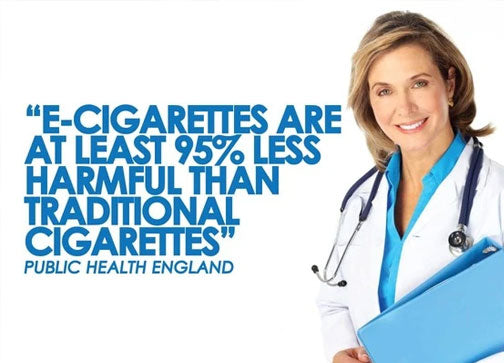 Public Health England state that e-cigarettes are at least 95% less harmful than smoking cigarettes