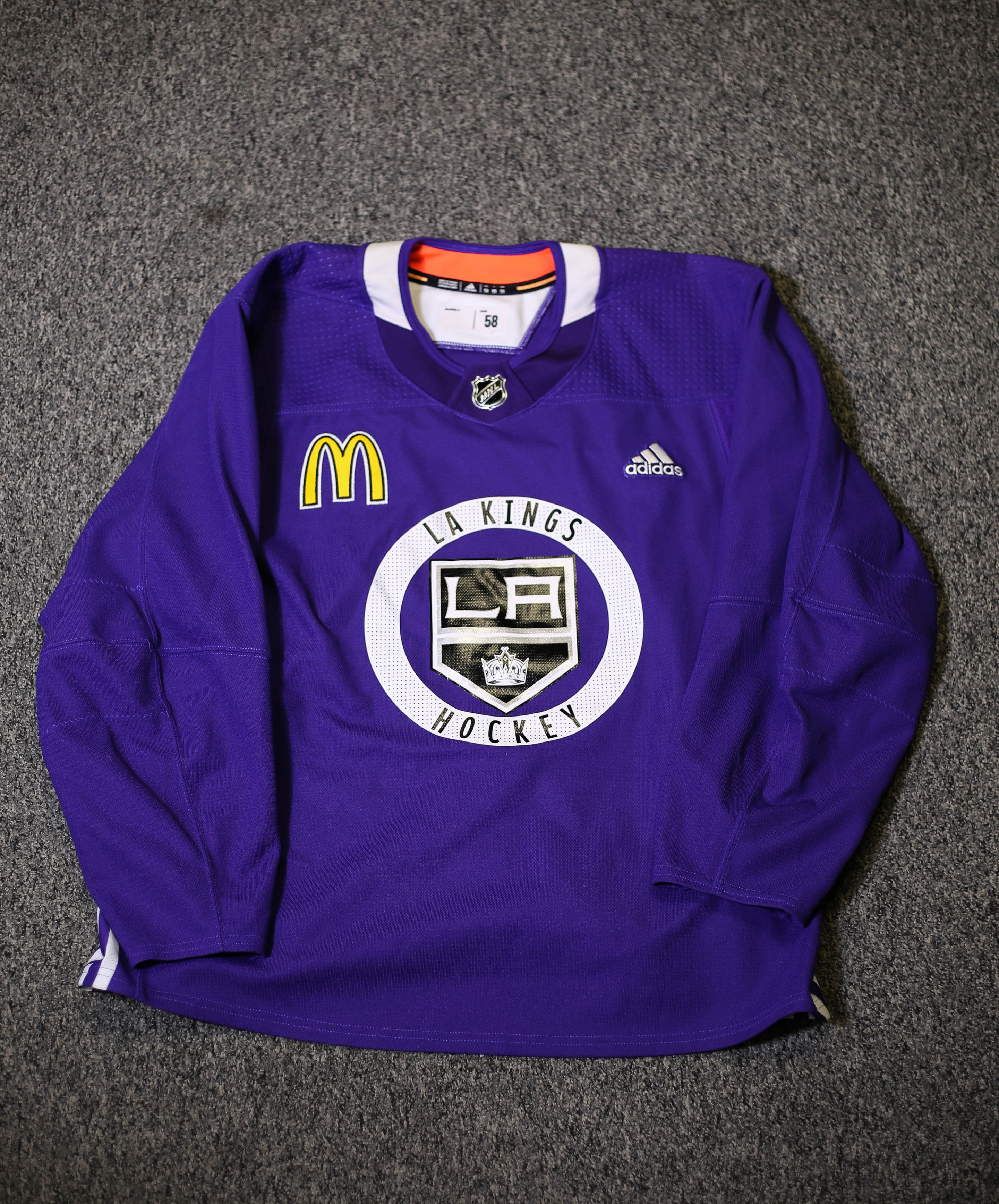 Los Angeles Kings adidas Hockey Fights Cancer Primegreen Authentic Blank  Practice Jersey - White/Purple