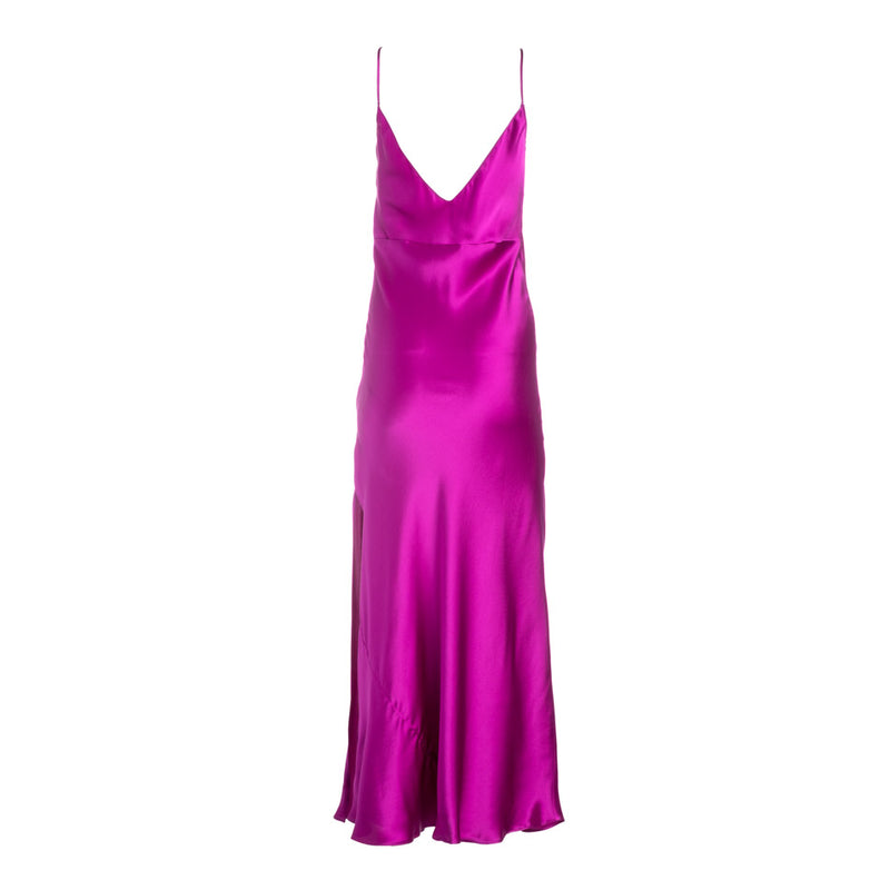 Dannijo Fuchsia Silk Slip Dress with Side-Slit - Made in NYC