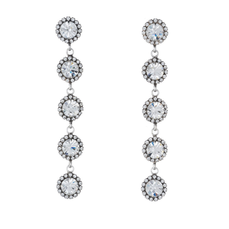 Swarovski Crystal Louison Stud Pierced Earrings, White, Rhodium Plating  5446025 - Four Seasons Jewelry