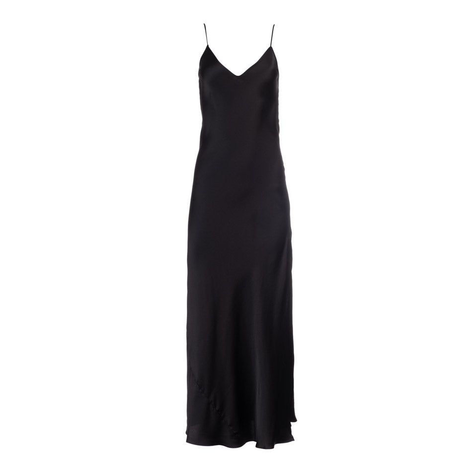 Dannijo True Black Silk Slip Dress with Side-Slit - Made in NY
