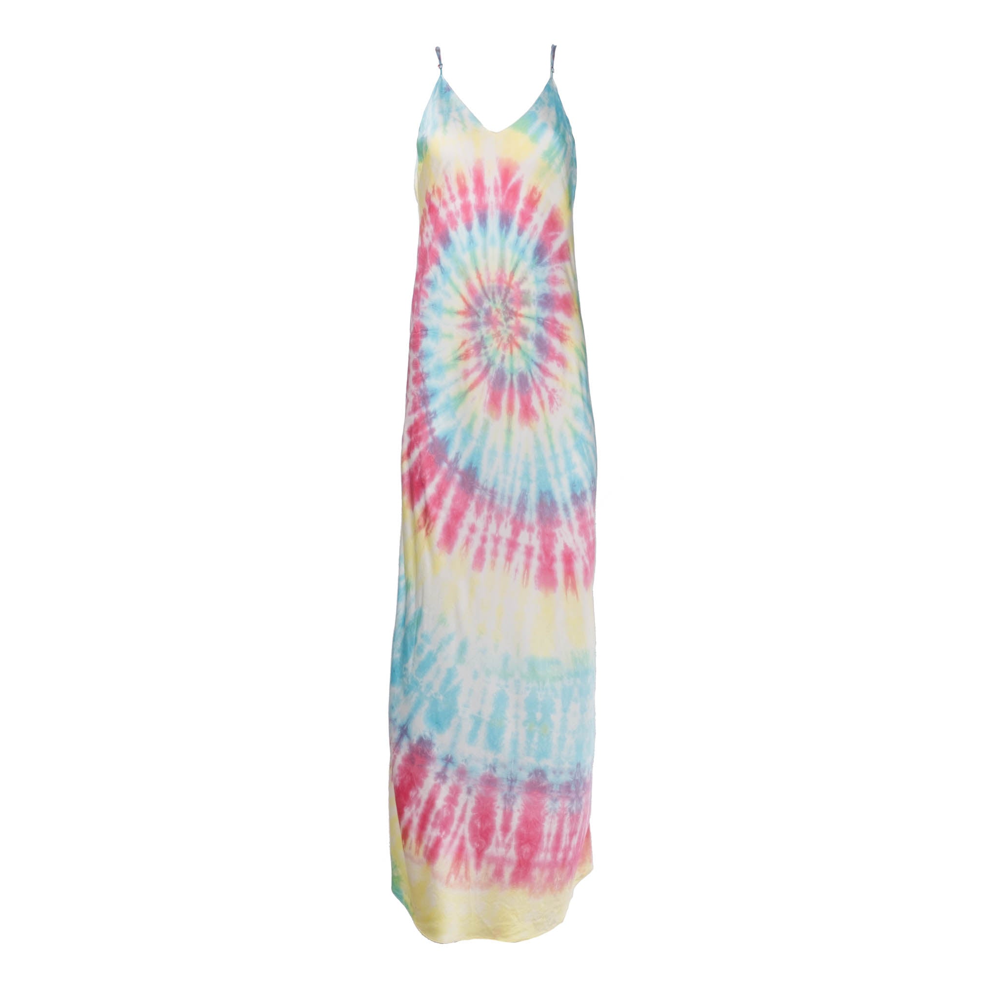 DANNIJO | Neon Multi Tie Dye Silk Slip Dress - 90s Redux– Dannijo