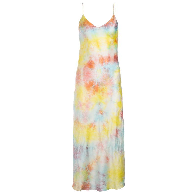 DANNIJO | Tie Dye Silk Slip Dress with Side-Slit - 90s Redux– Dannijo