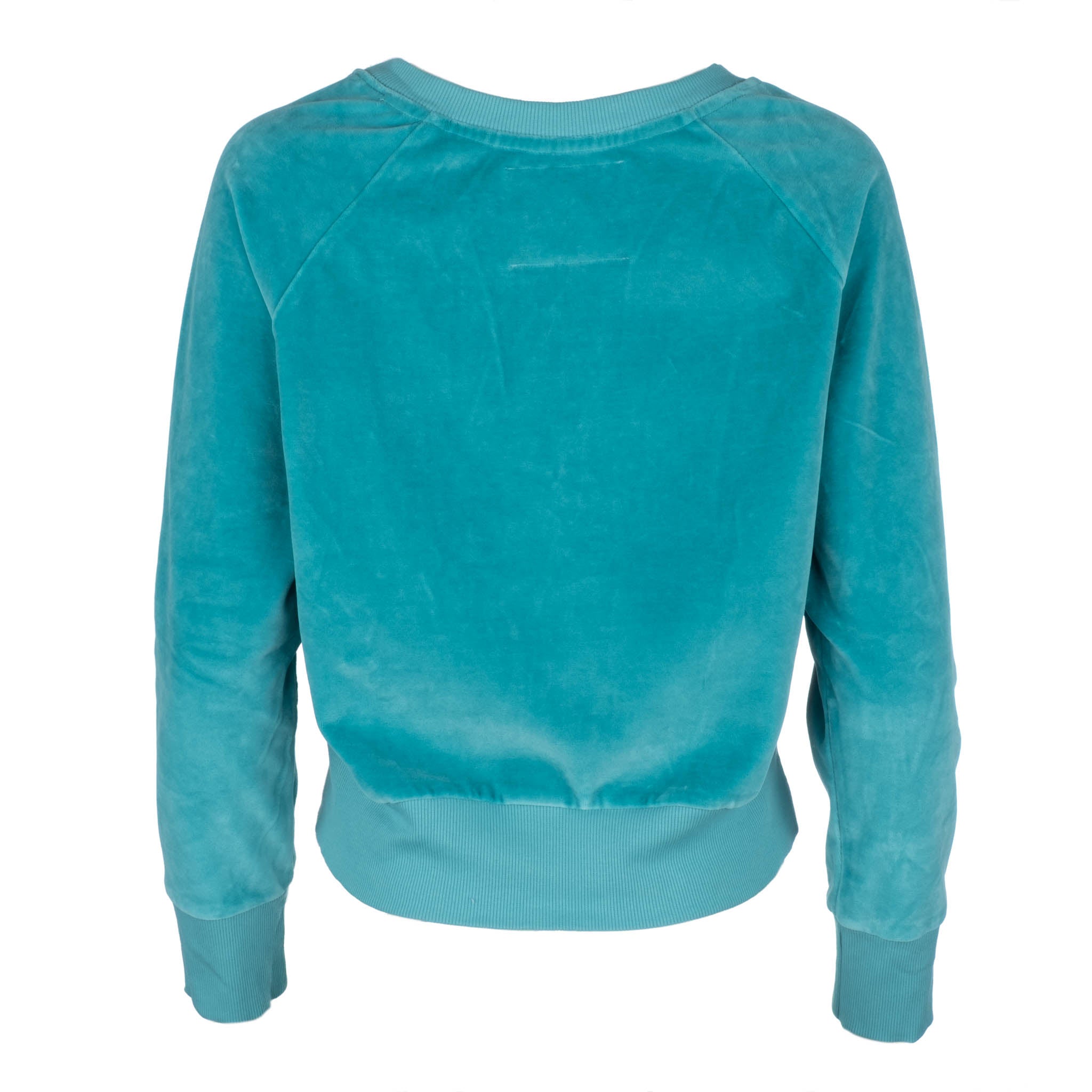 Turquoise Velour Raglan Sweatshirt
