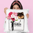 Shopping Bag Pomeranian Black Throw Pillow By Amanda Greenwood