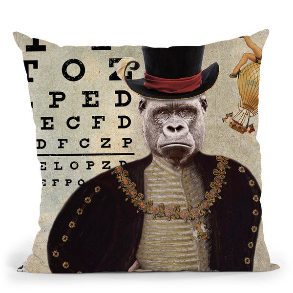 Gorilla Throw Pillow By Cornel Vlad – All About Vibe