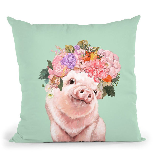 Kawaii Pig Flower Cushion