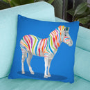 Rainbow Zebra Throw Pillow By Coco De Paris