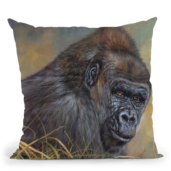 Gorilla Thinking Throw Pillow By David Stribbling – All About Vibe