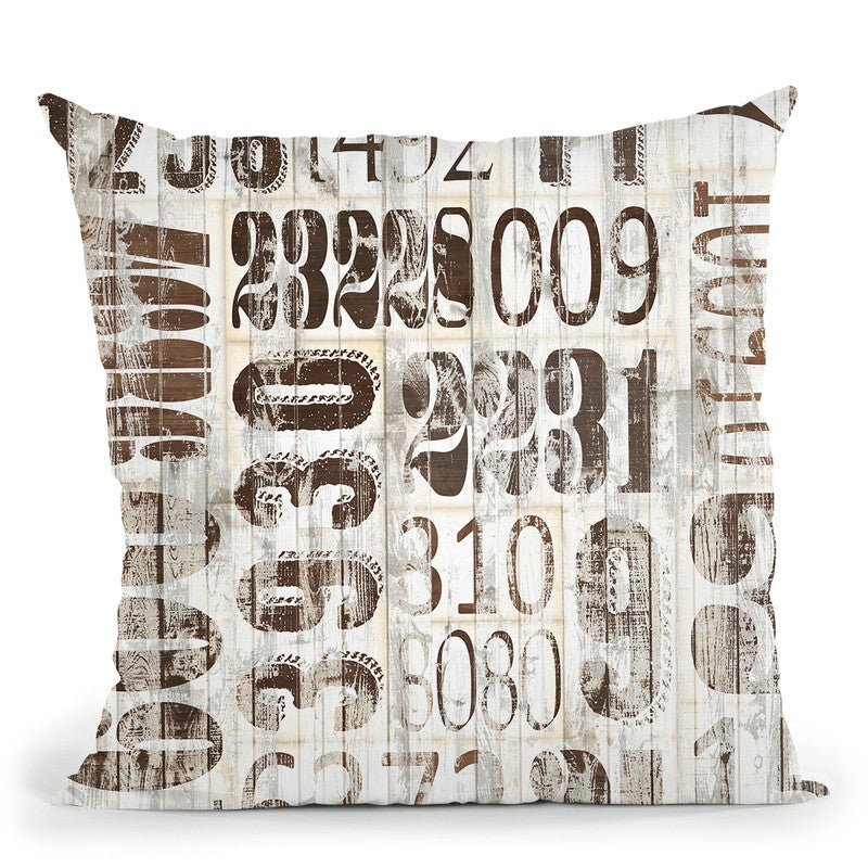 Weathered Numbers Ii Throw Pillow By World Art Group