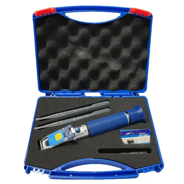 Aquarium Elements Premium Saltwater LED Refractometer - Large Blue Case