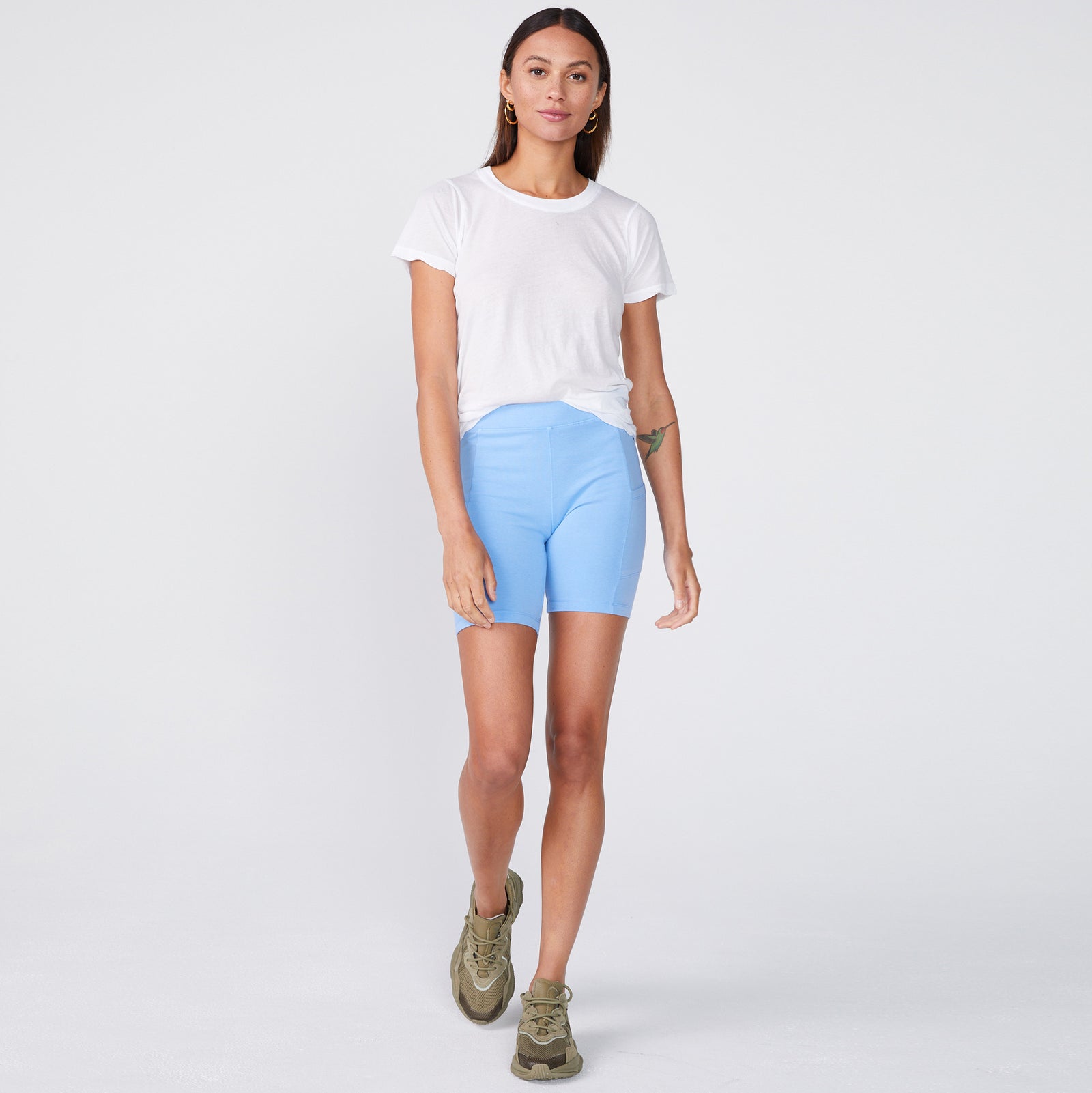 sky blue biker shorts