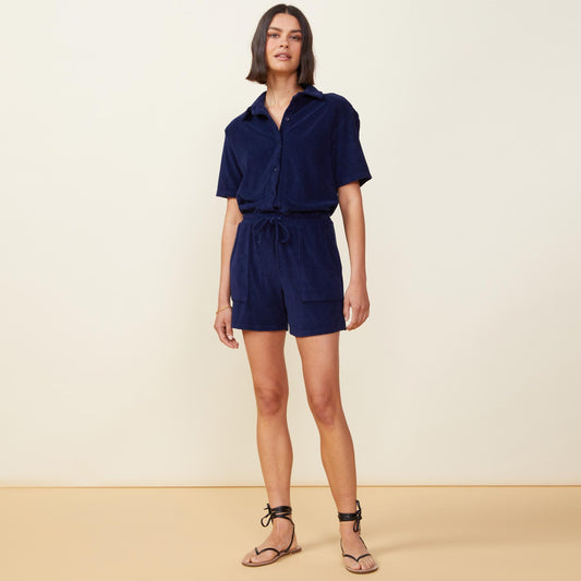 Cotton Twill Pocket Romper - WHITE – MONROW