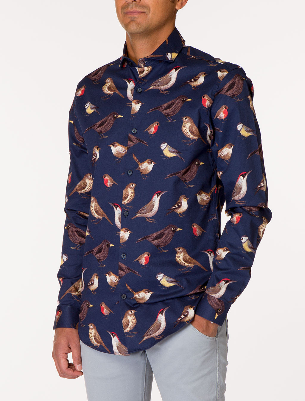 WALT Bird Print Long Sleeve Woven Shirt | Tops | Shop | 227 World