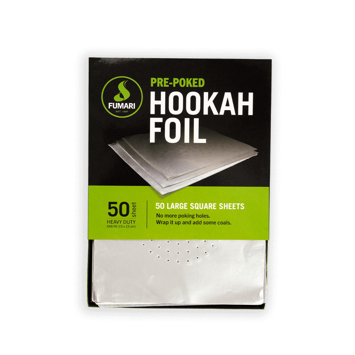 Black Diamond Pre-Poked Hookah Foils 50pcs (24 Count Box) 