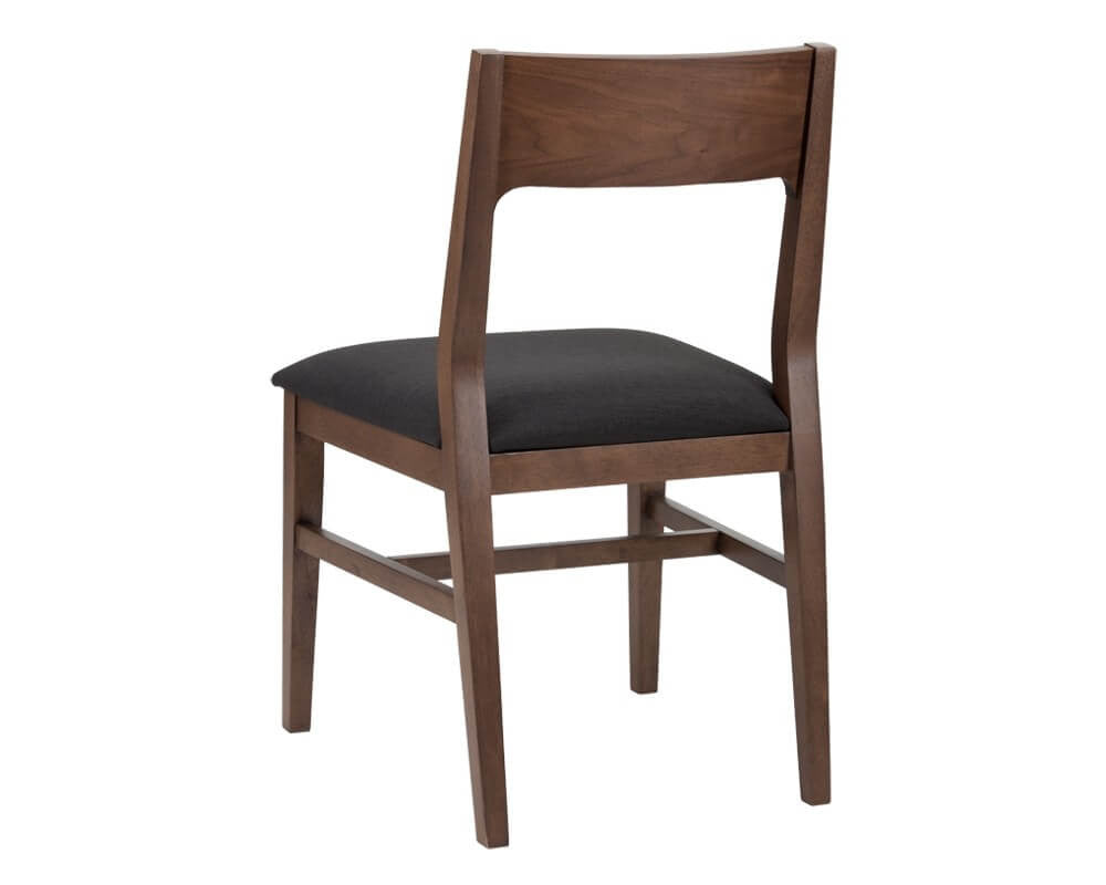 black metal and walnut melvin dining chair