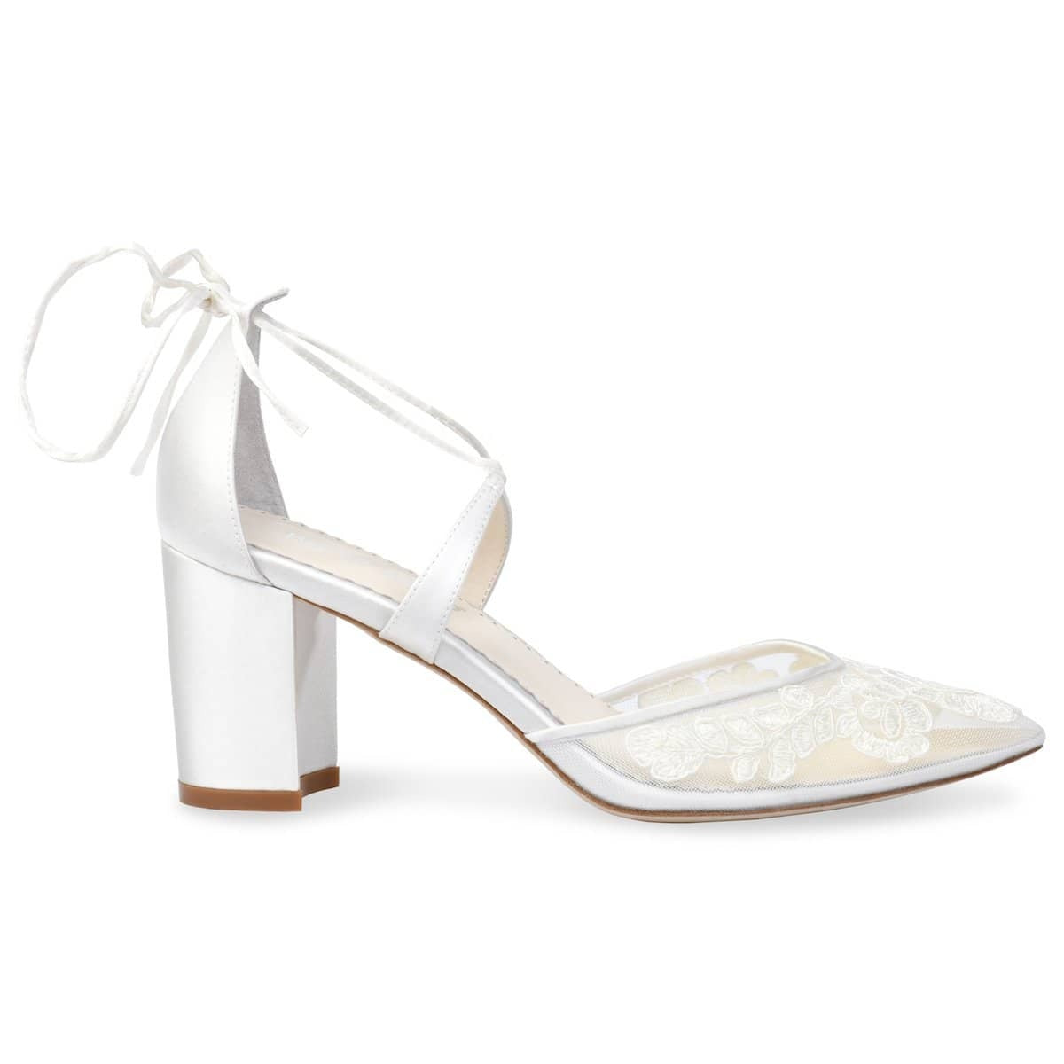 Abigail Lace Wedding Heels in Ivory