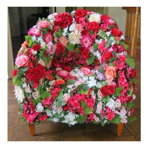Floral Accent Chair - Upholstered with silk flowers by Sara Palacios
