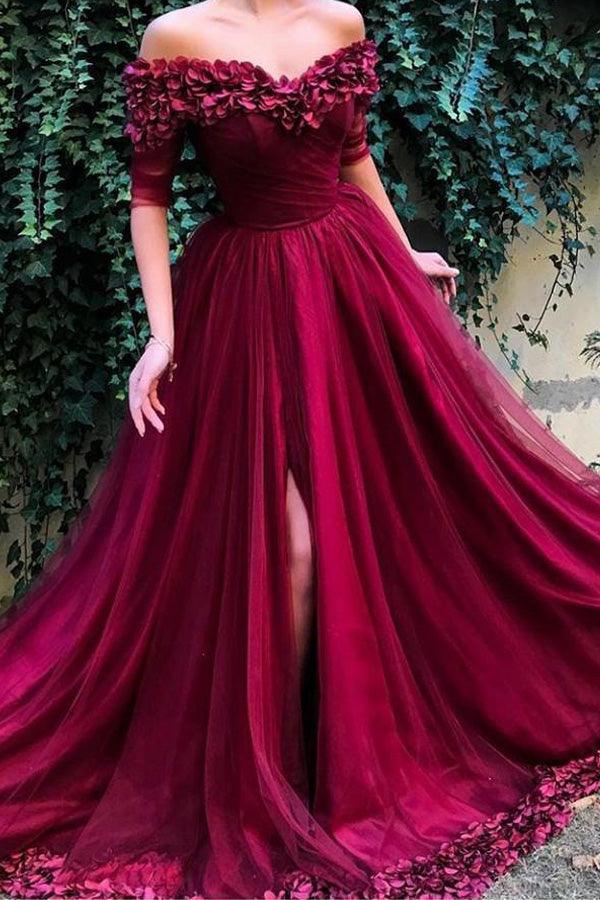 Vintage Burgundy Formal Gown Wedding Dress 67367 viniodress – Viniodress