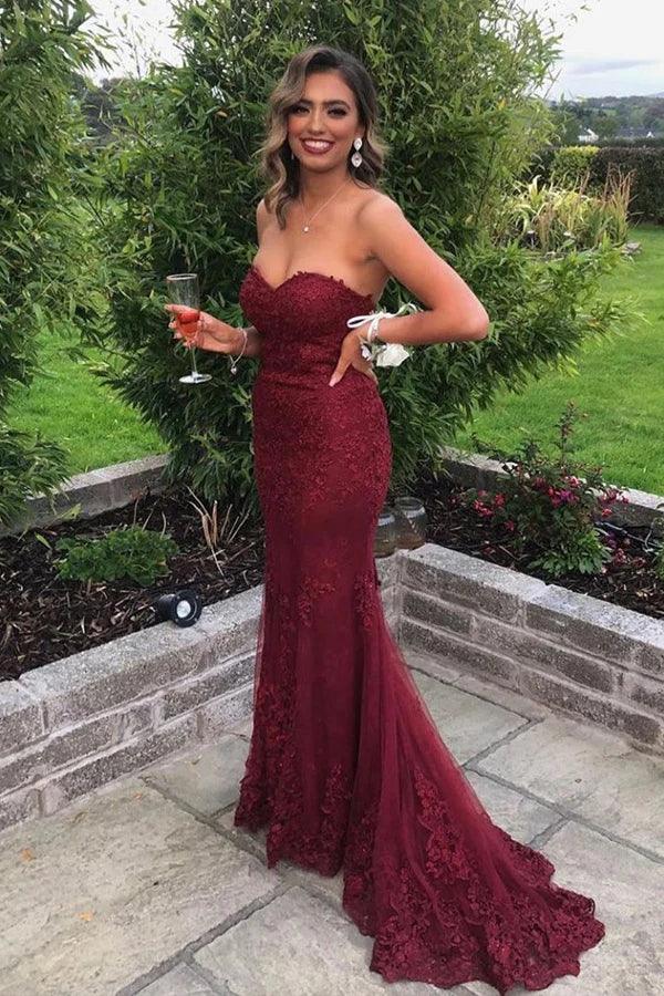 One Shoulder Mermaid Prom Dress Black Lace Long Sleeve Formal Gown –  Pgmdress