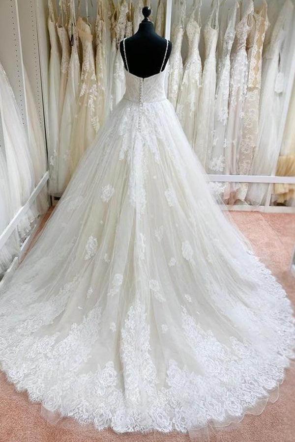 pgmdress Wedding Dresses Scoop Butterfly Appliques Tulle Ivory Bridal Gown Custom Size / Custom Color