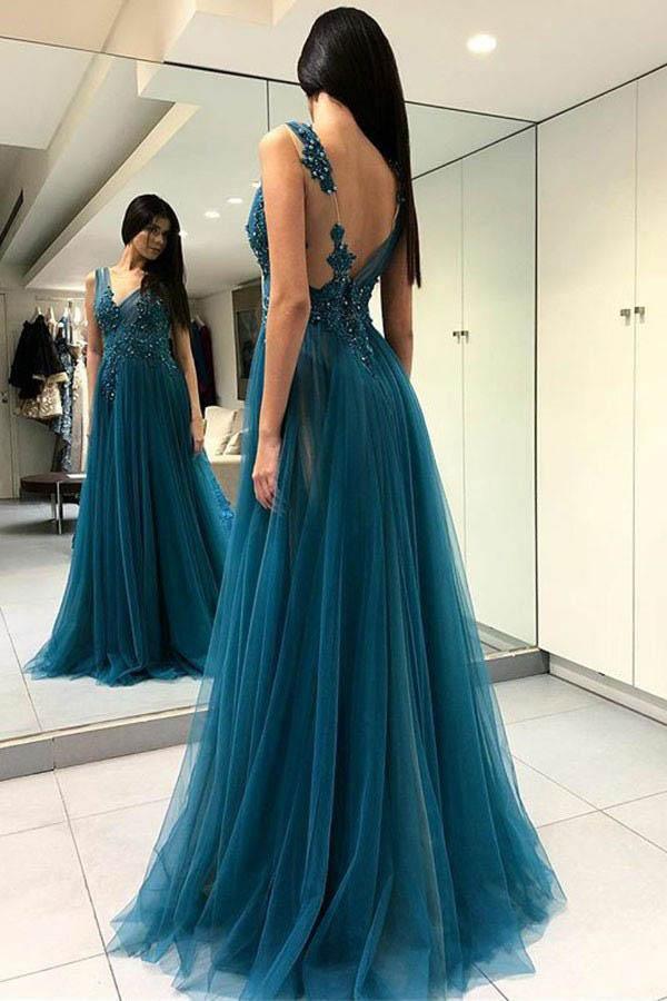 Slit Glamorous Lace Black Long-Sleeve Evening Dress Prom Dress – Pgmdress