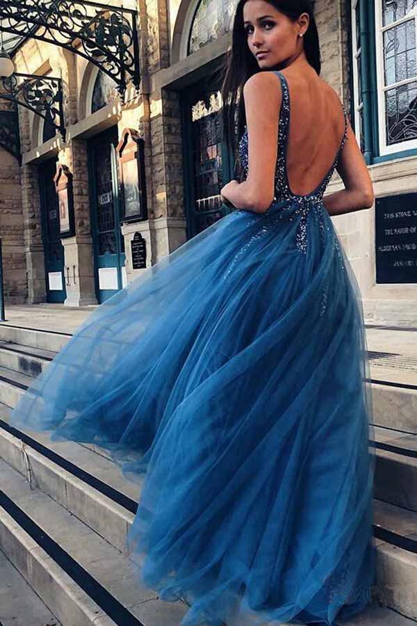 Off Shoulder Purple Backless Lace Tulle Long Prom Dresses, Off The Sho –  morievent