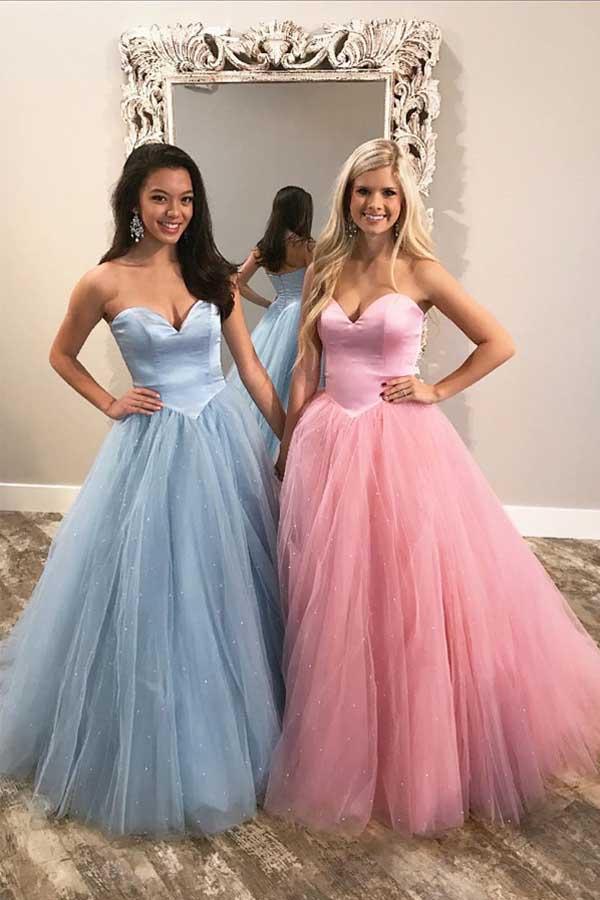 Sparkly Ball Gown Scoop Spaghetti Straps Slit Prom Dresses, Unique Par –  Musebridals
