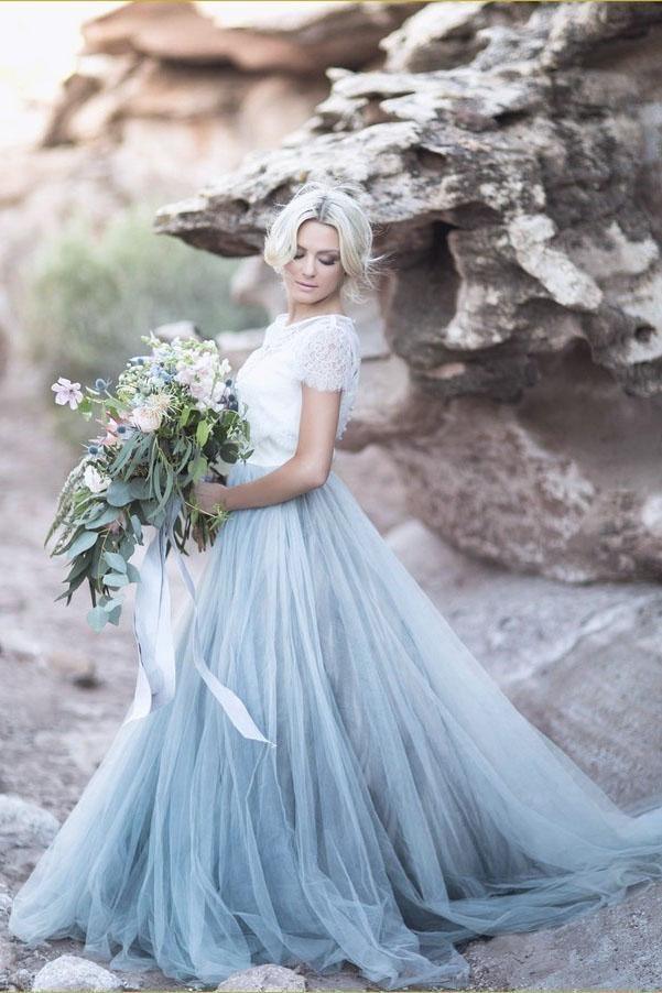 Blue Wedding Dresses: 18 Dreamy Styles To Inspire You | Cute prom dresses,  Blue grad dresses, Pretty prom dresses