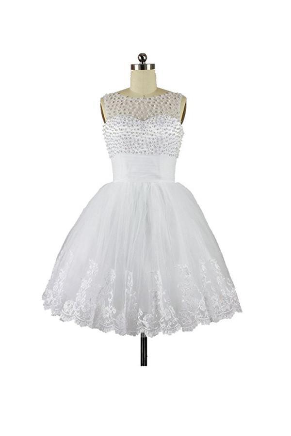 High Quality Charming Homecoming Dresses White Short Prom Dresses ...