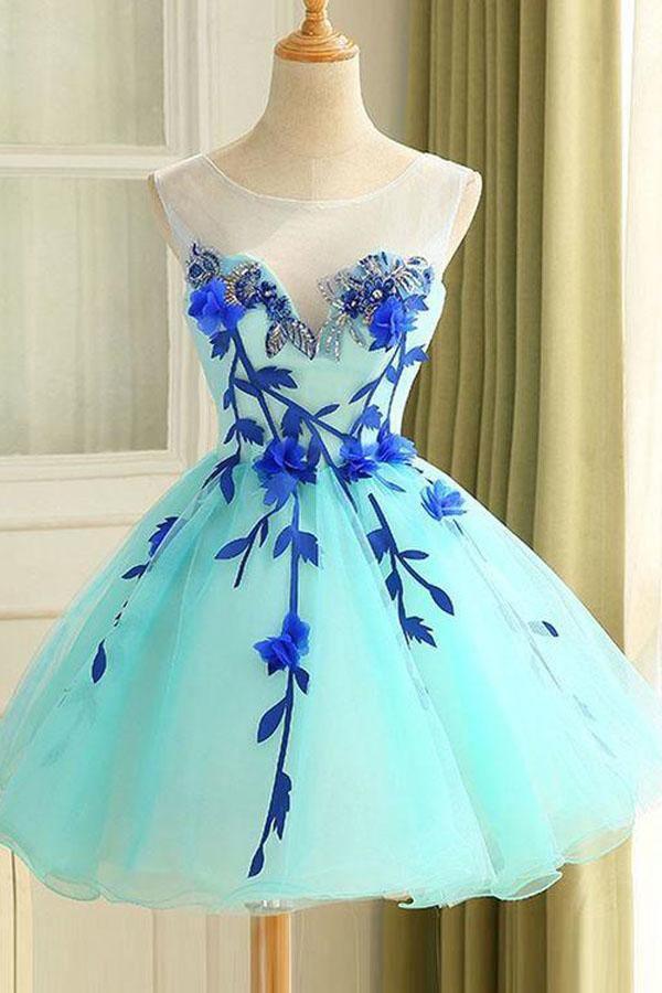 Homecoming Dress Beautiful Flower Short Prom Dress Party Dress – Pgmdress