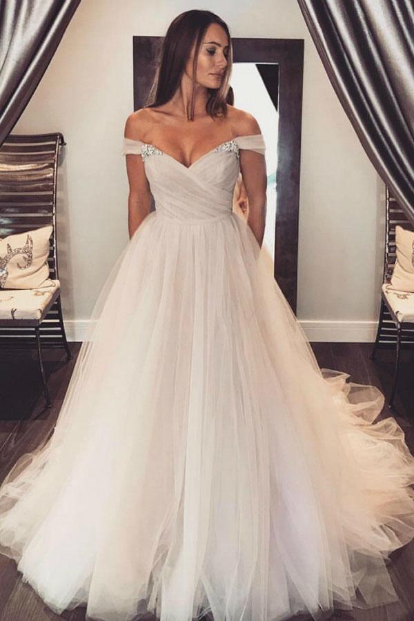 Princess Ball Gown Square Neckline Sleeveless Lace Tulle Chapel Train Wedding  Dress - Wedding Dresses - Stacees