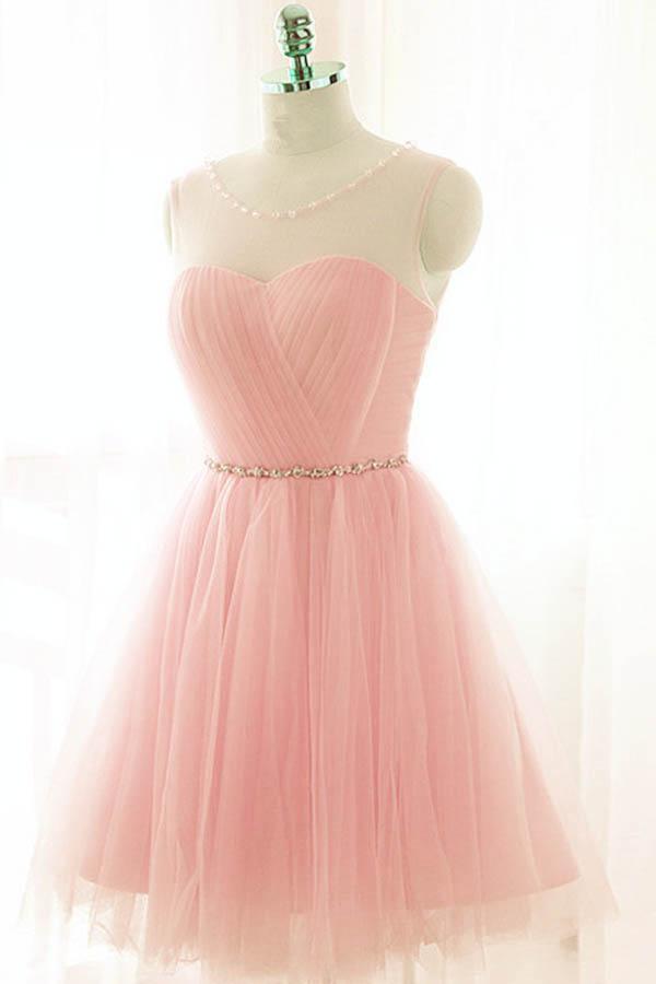 Sweetheart Pink Simple Short Cheap Homecoming Dresses Online, CM702  Pink  prom dresses short, Cheap homecoming dresses, Pink prom dresses