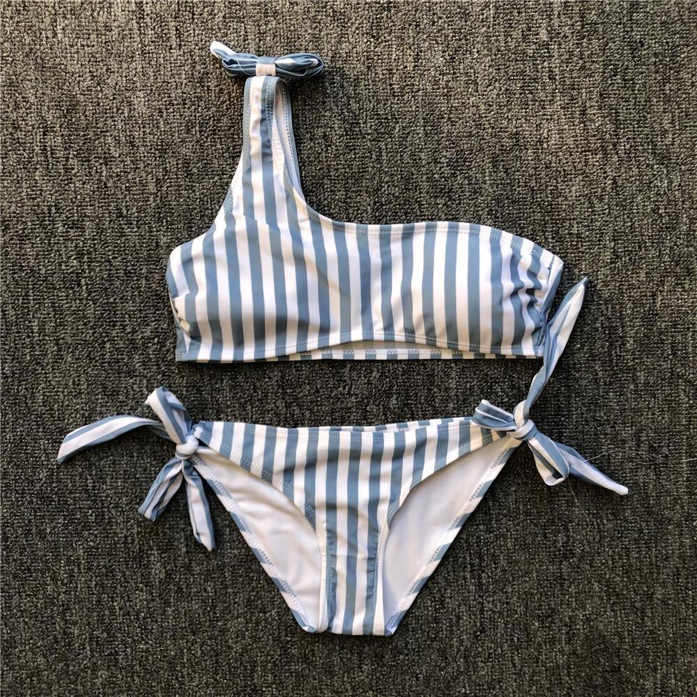 P&j 2019 Sexy One Shoulder Bikini two pieces swimsuit female Swimwear ...