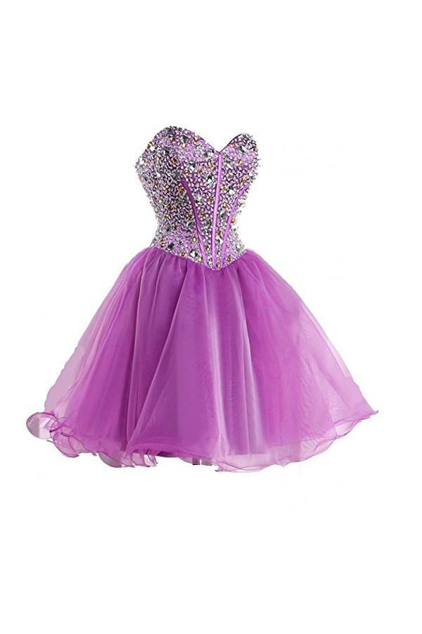 Purple Sweetheart Homecoming Dress Cocktail Dress Prom Dress – Pgmdress