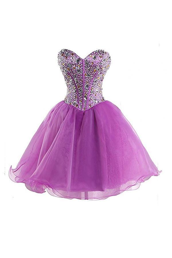 Purple Sweetheart Homecoming Dress Cocktail Dress Prom Dress – Pgmdress