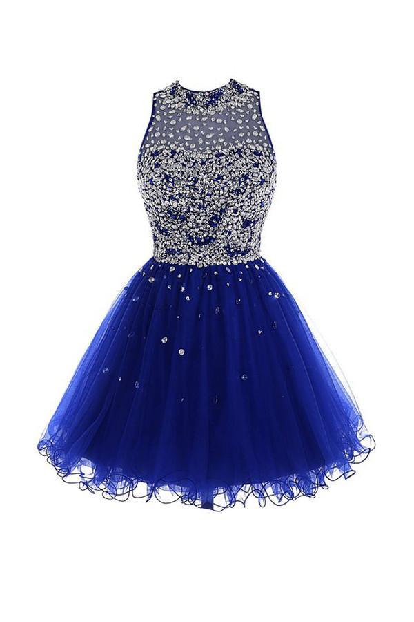 Short Tulle Beading Homecoming Dress Prom Gown – Pgmdress