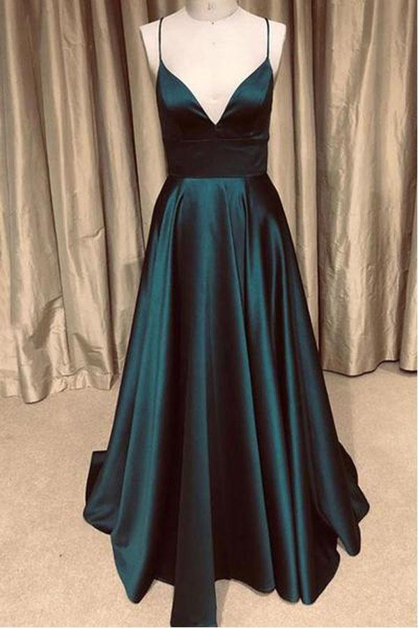 V Neck 2 Pieces Green Long Prom Dress, Two Pieces Green Long Formal Ev –  abcprom