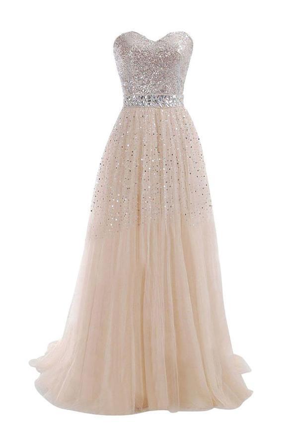 Robe de bal longue en tulle ch rie avec sequins perl s Pgmdress