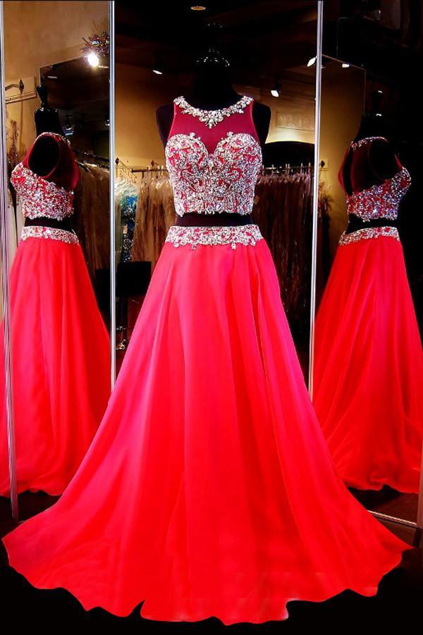 Sleeveless Sheer Jewel Neck Red Lace Hi-lo Prom Dress with Satin Skirt –  loveangeldress
