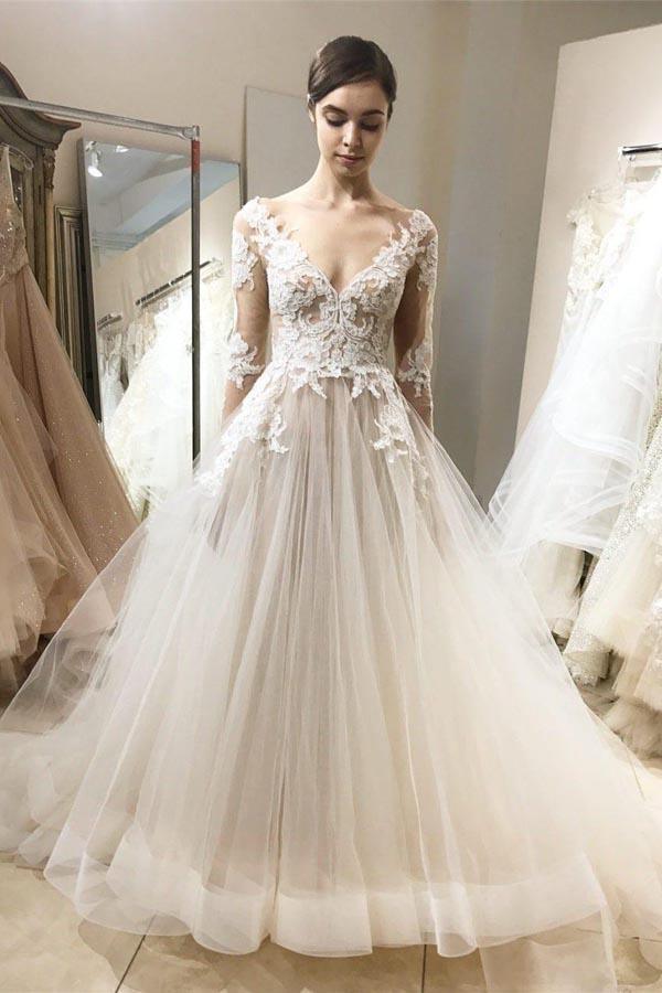 Long Sleeves Bridal Ball Gowns Satin Lace Wedding Dresses A8041 - China Wedding  Dress and Bridal Dress price | Made-in-China.com