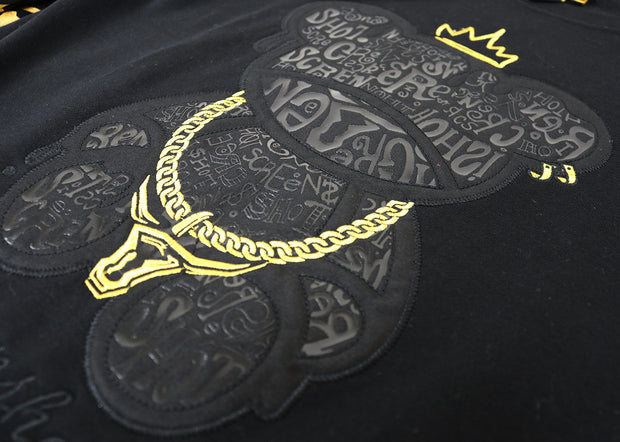 SCREENSHOT Chenille Embroidery Crew Neck Fleece Sweat SHIRTS-F11055 (H.GREY) XL