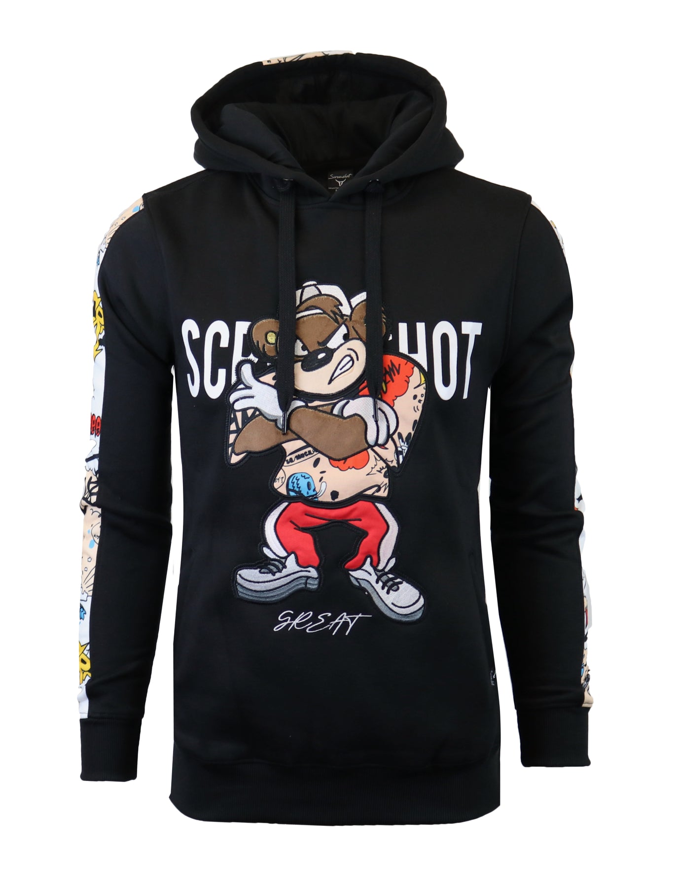 SCREENSHOT CARTOON FLEECE HOODIE-H11059 (BLACK) – Screenshotbrand